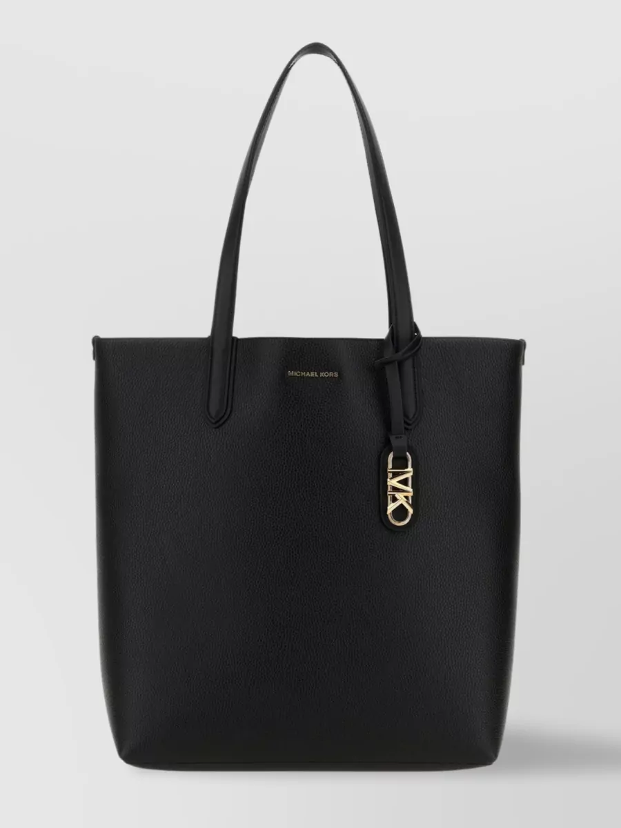 Shop Michael Kors Large Eliza Pebble Leather Shopping Bag In Black