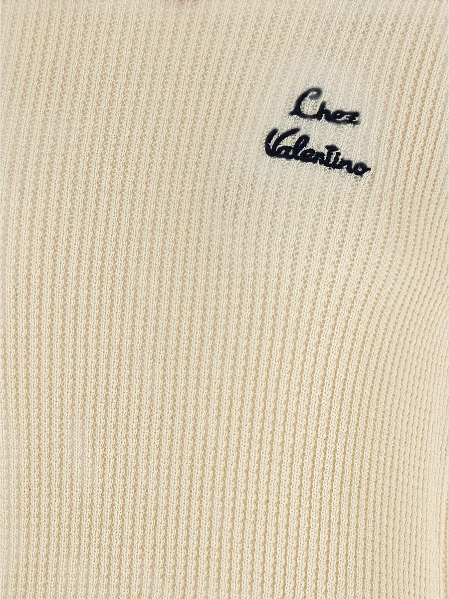 Valentino Garavani Chez Valentino Knit Top Bow Collar