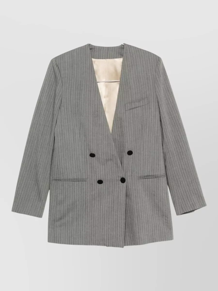 Alberta Ferretti pinstripe double-breasted blazer