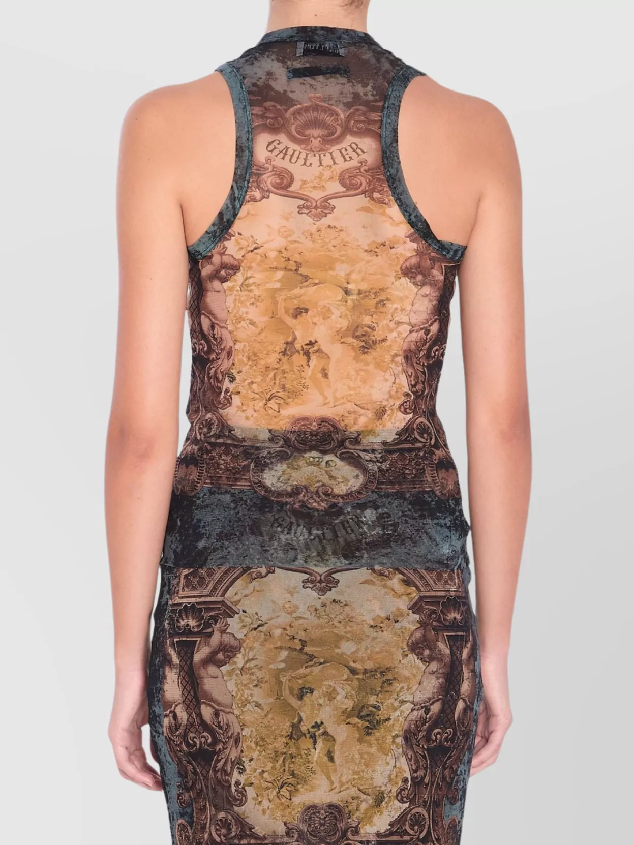 Jean Paul Gaultier Médaillon Tank Top In Gray