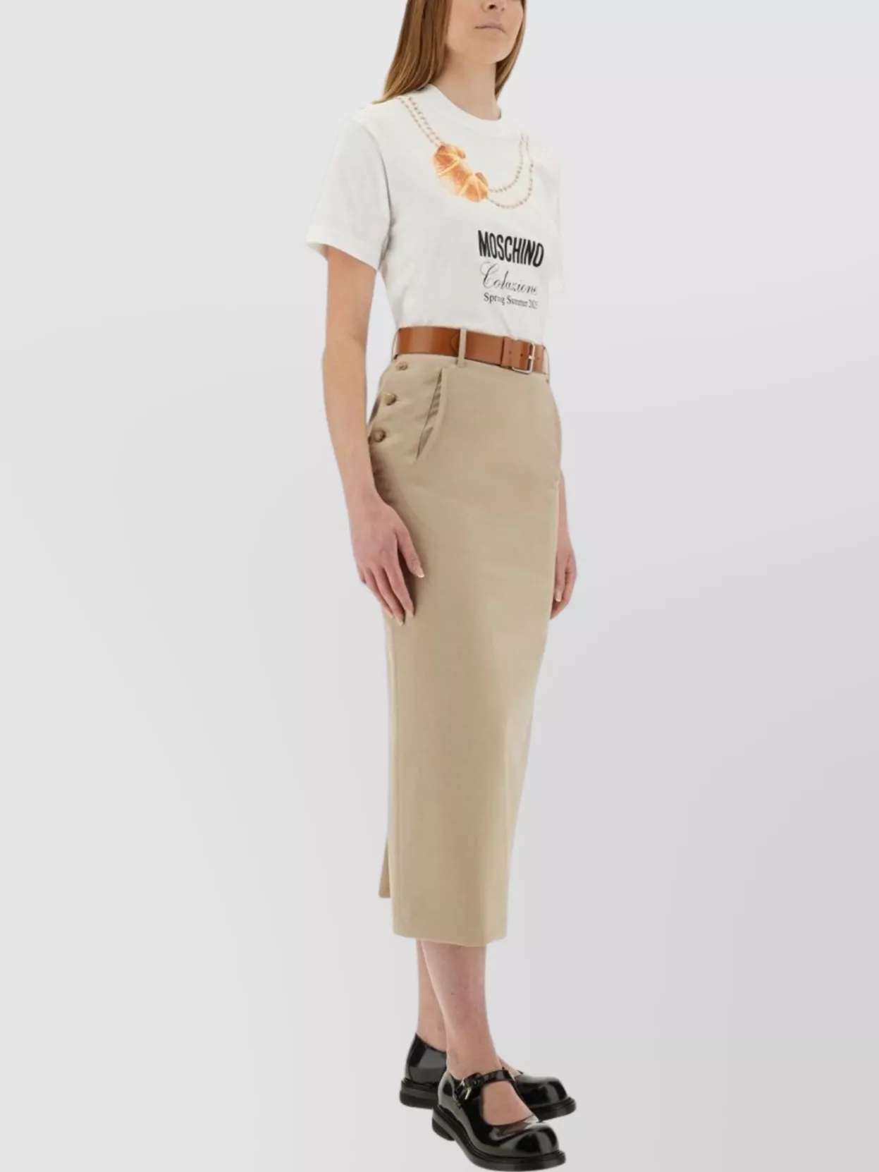 Moschino "Morning Meal" Crew Neck Graphic Print T-Shirt
