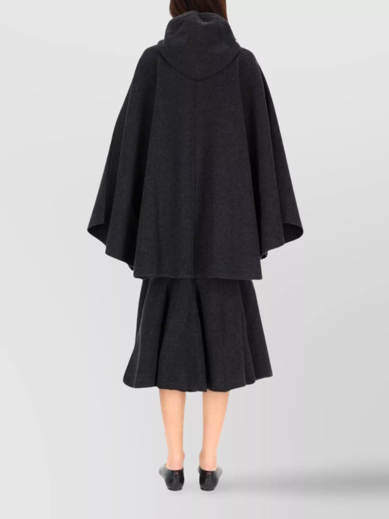 Bottega Veneta Draped Hooded Coat Wide Sleeves