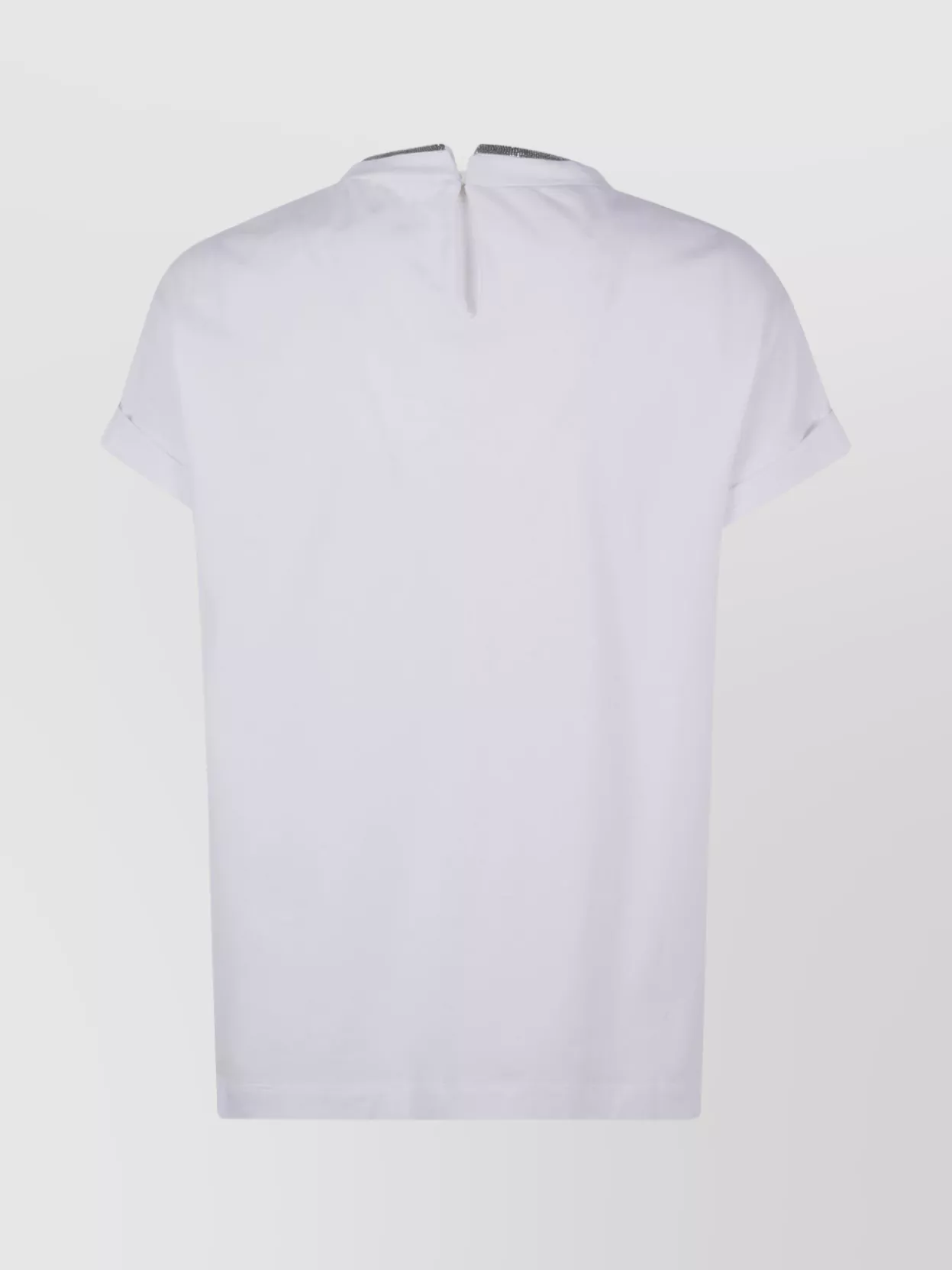 Brunello Cucinelli Monili Detail Round Neck T-Shirt Shirt