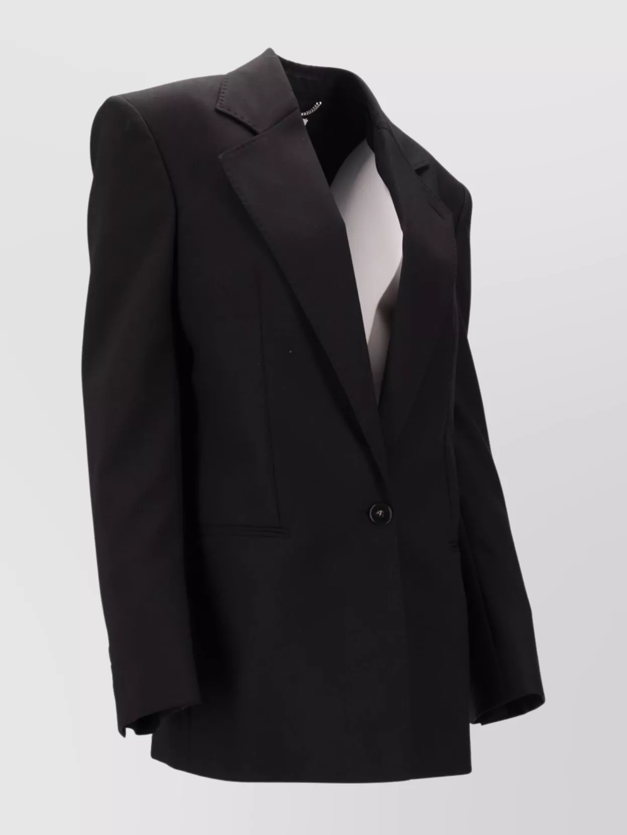 Stella Mccartney Tailored Canvas Jacket Notched Lapels In Black