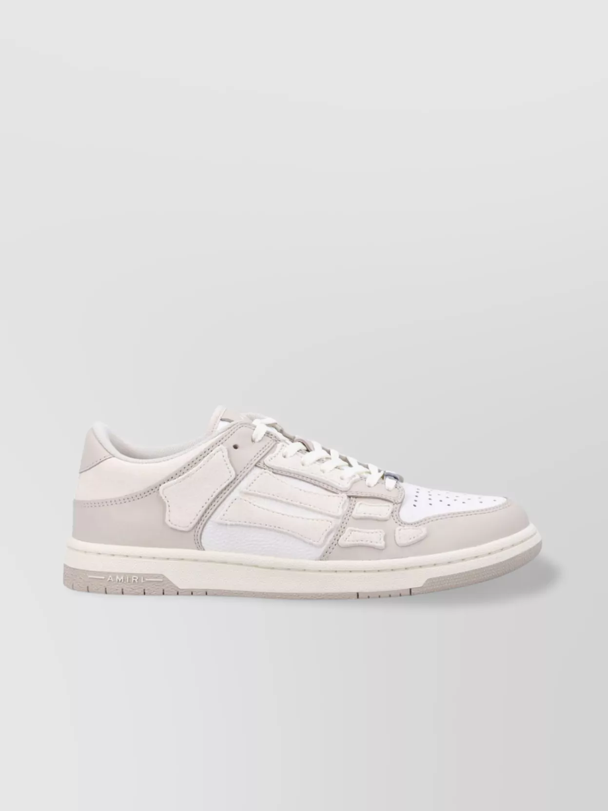 Amiri Low Top Leather Sneakers With Perforated Upper