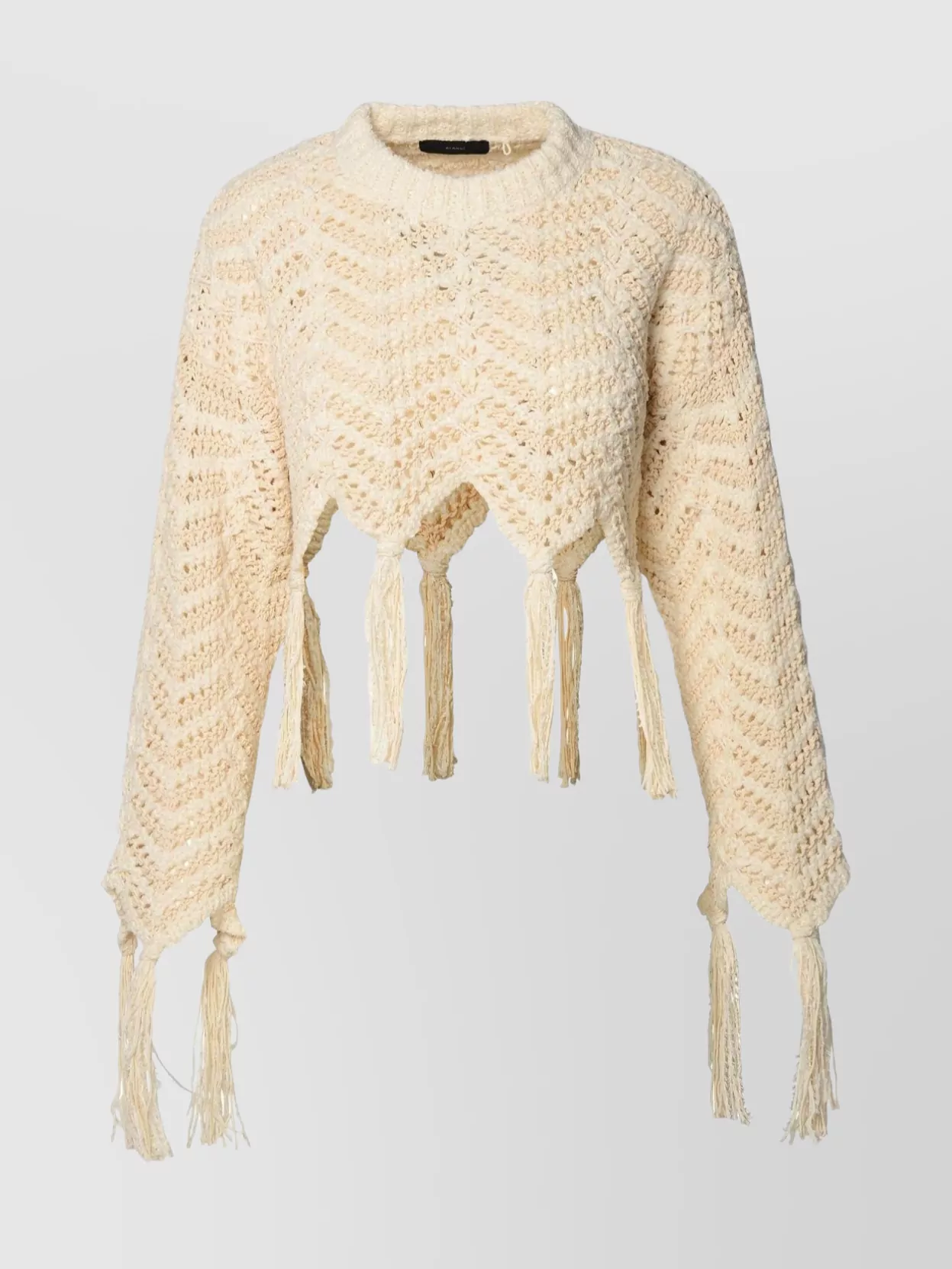 Alanui Cropped Fringe Knit Sweater