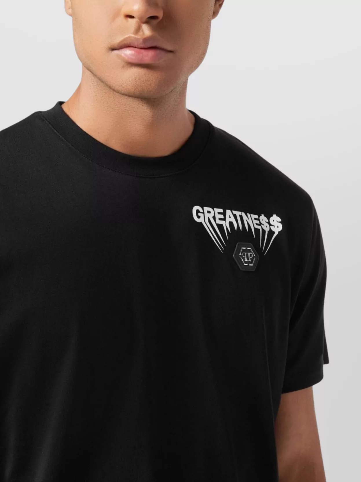 Philipp Plein Logo Graphic Crew Neck Short Sleeve T-Shirt