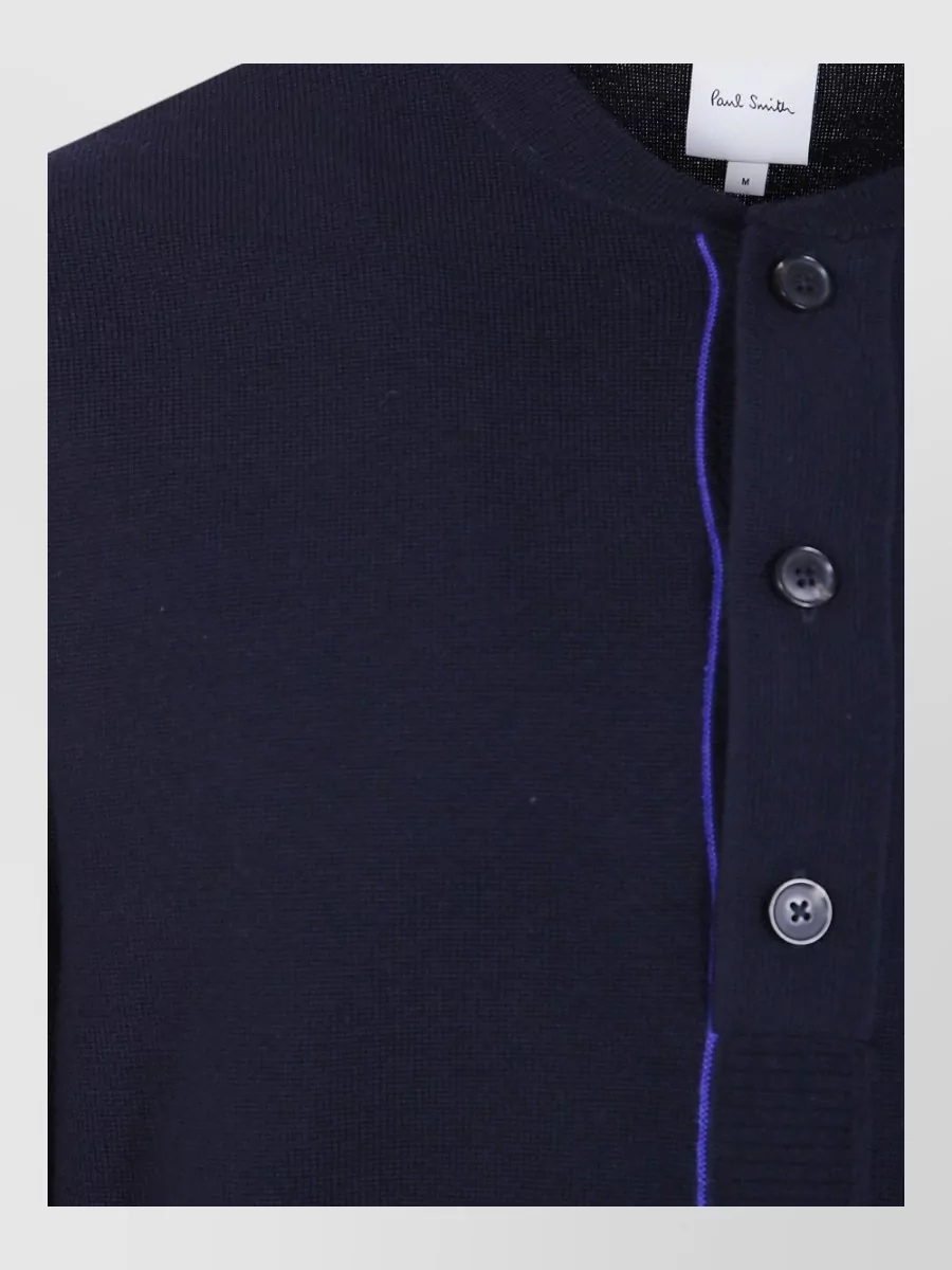 Paul Smith merino wool henley neck tank top