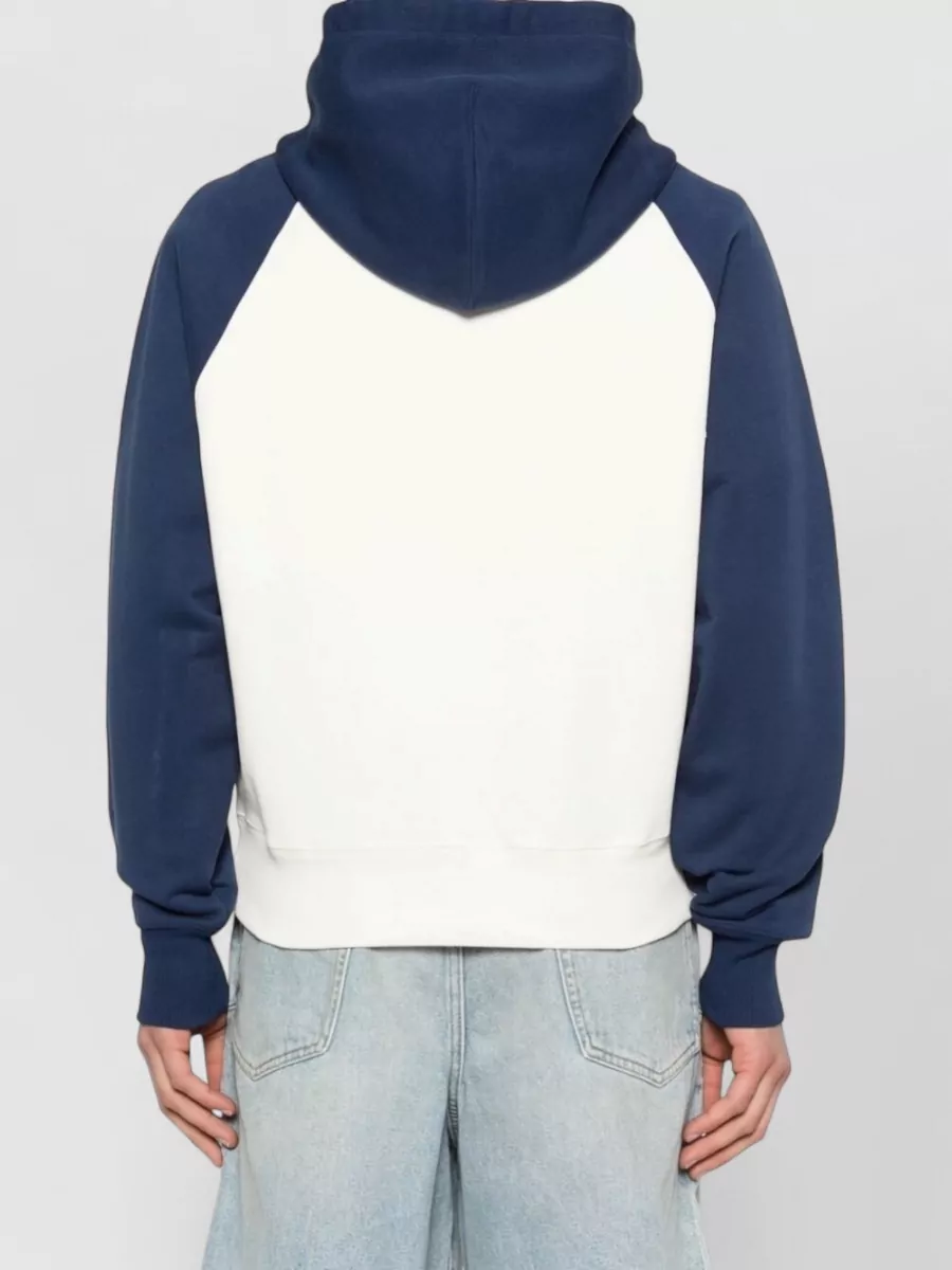 Ami Paris Cotton Two-Tone Hooded Jacket