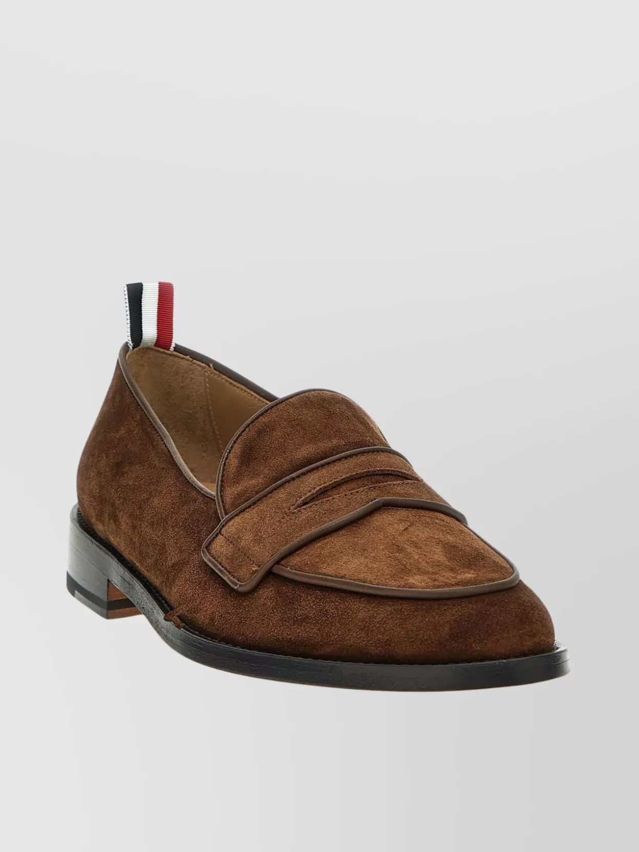 Thom Browne 'suede Penny Strap Loafers With Rubber Sole' In Brown