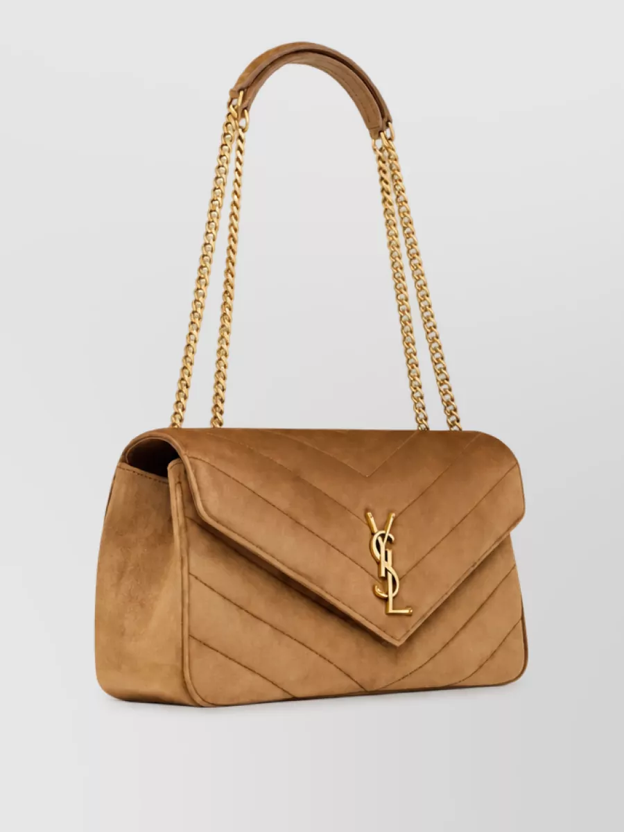 Saint Laurent loulou medium suede leather clutch bag