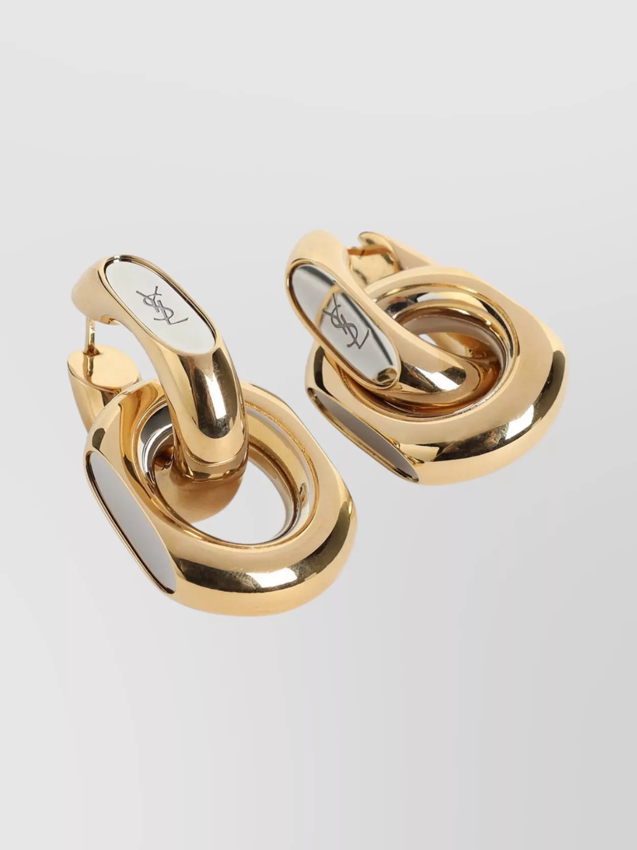 Saint Laurent Metal Double-Hoop Earrings