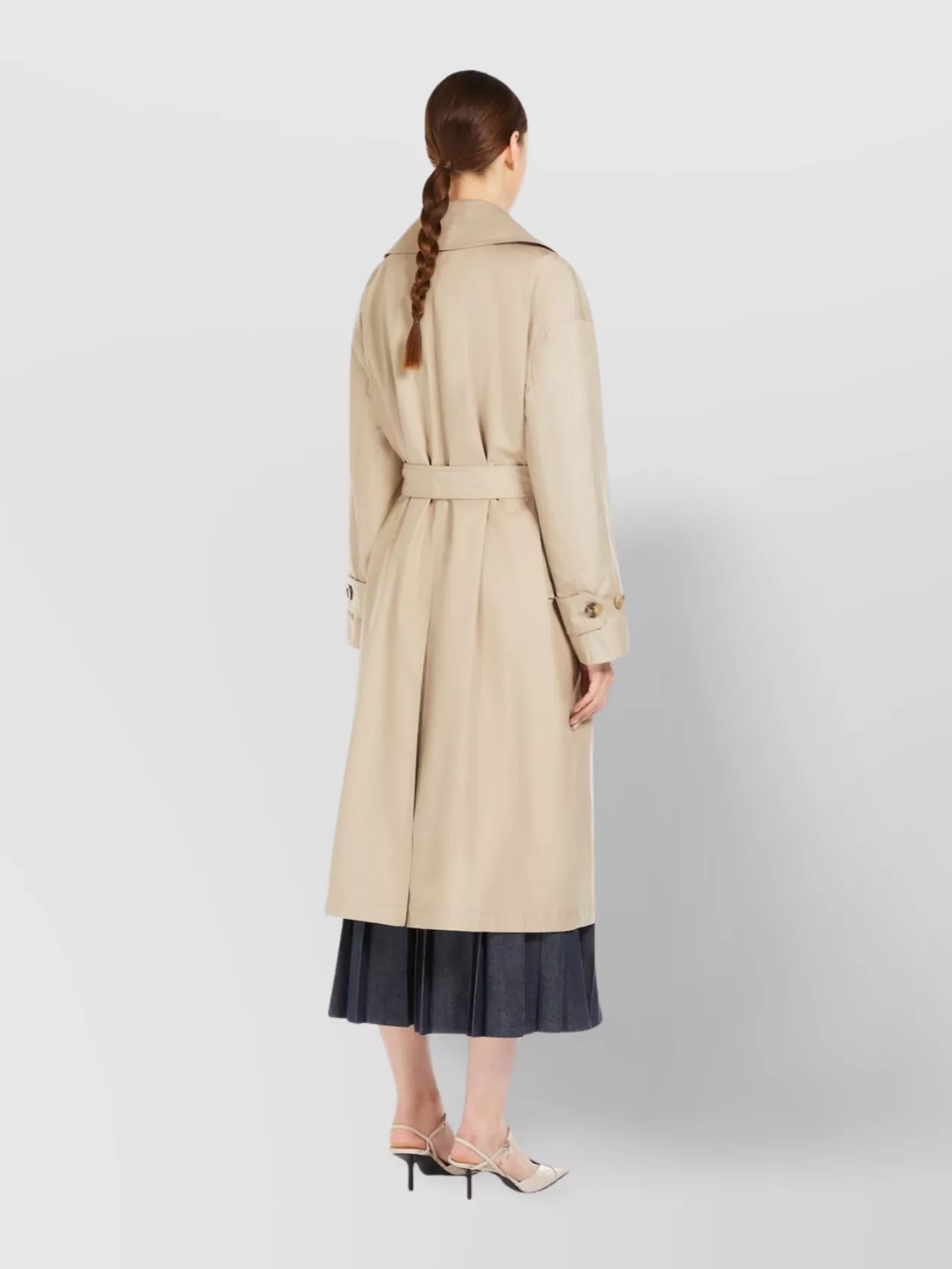 Max Mara Double-breasted Trench Coat In Water-repellent Twill
