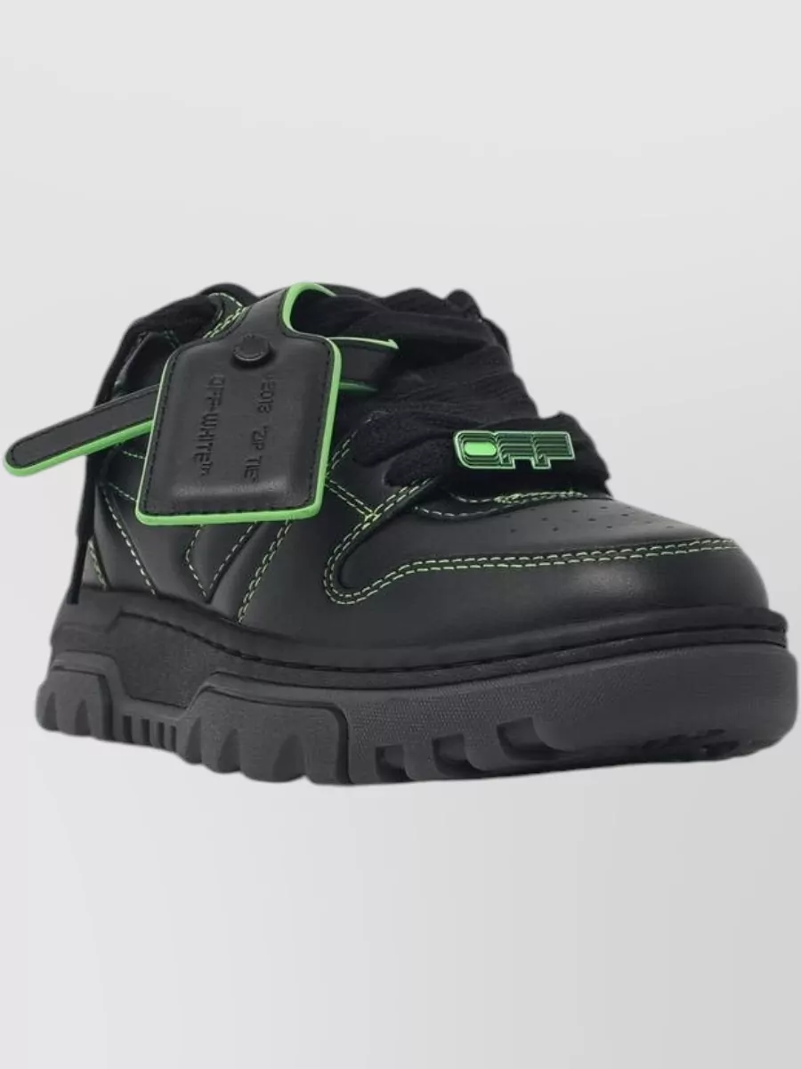 Off-White Leather Low-Top Sneakers