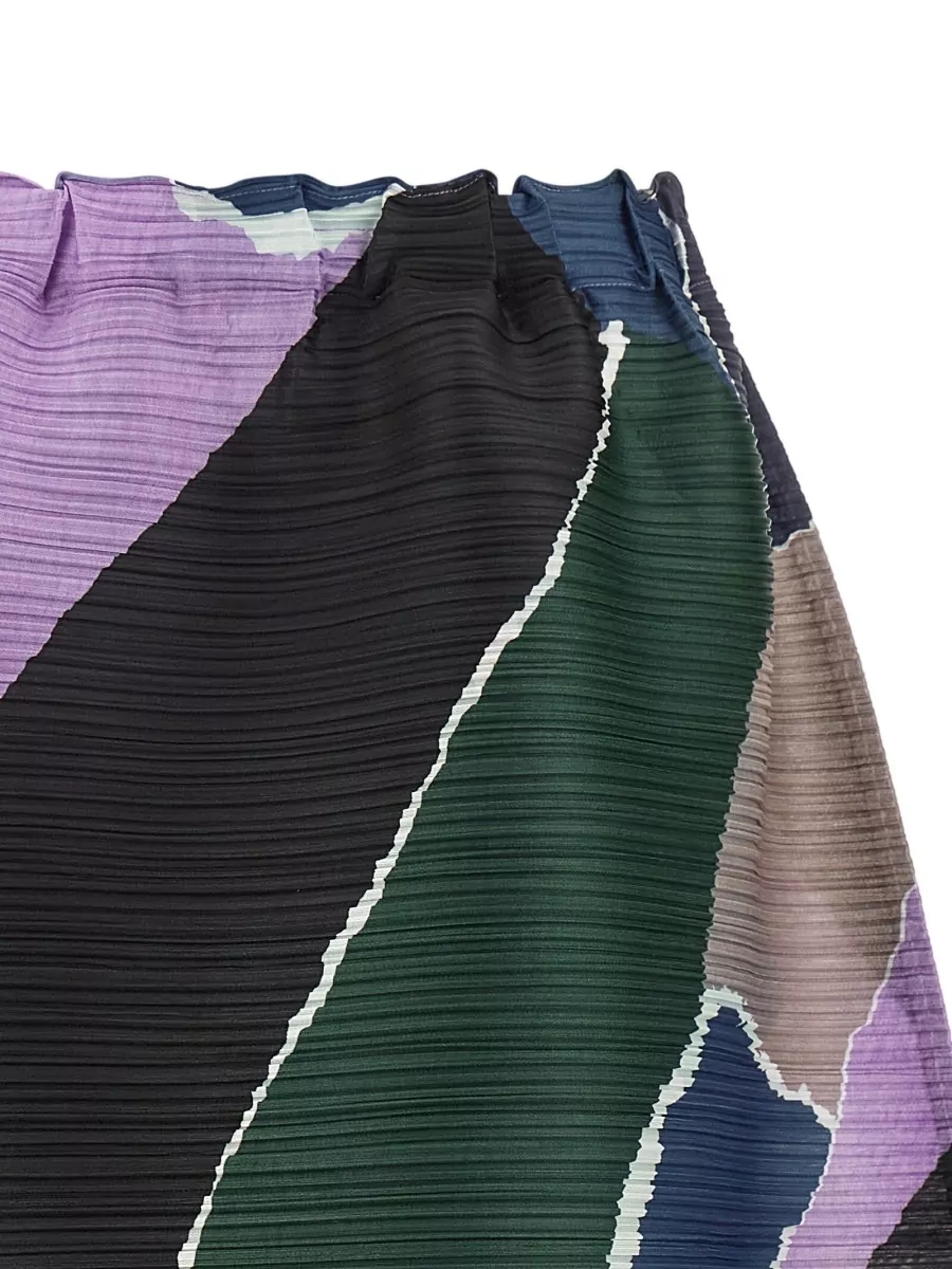 Pleats Please Issey Miyake Printed Pleated Midi Skirt