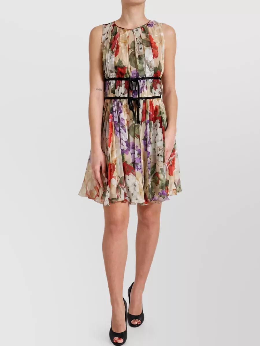 Dolce&Gabbana Silk Floral Sleeveless Mini Dress