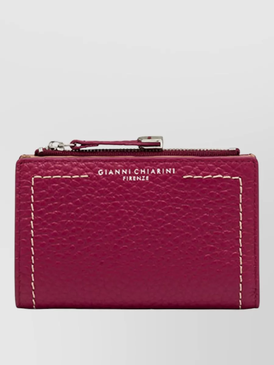 Gianni Chiarini Bubble Stitch Contrast Texture Zip Wallet