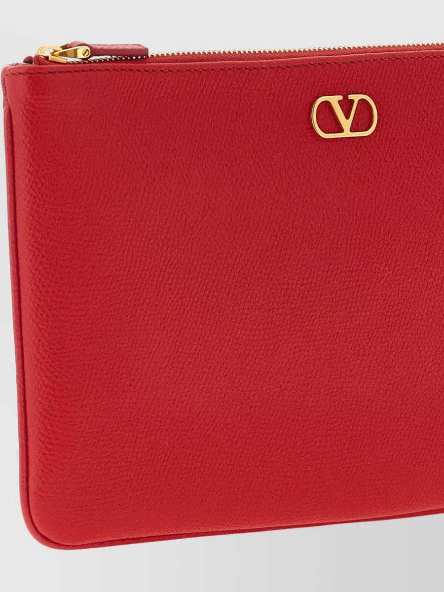 Valentino Garavani Vlogo Signature Clutch Bag Textured Finish