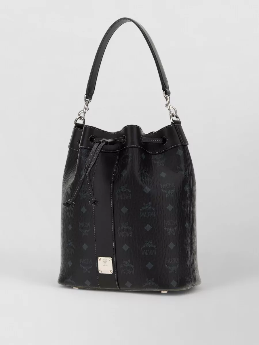 Mcm dessau fabric printed bucket bag