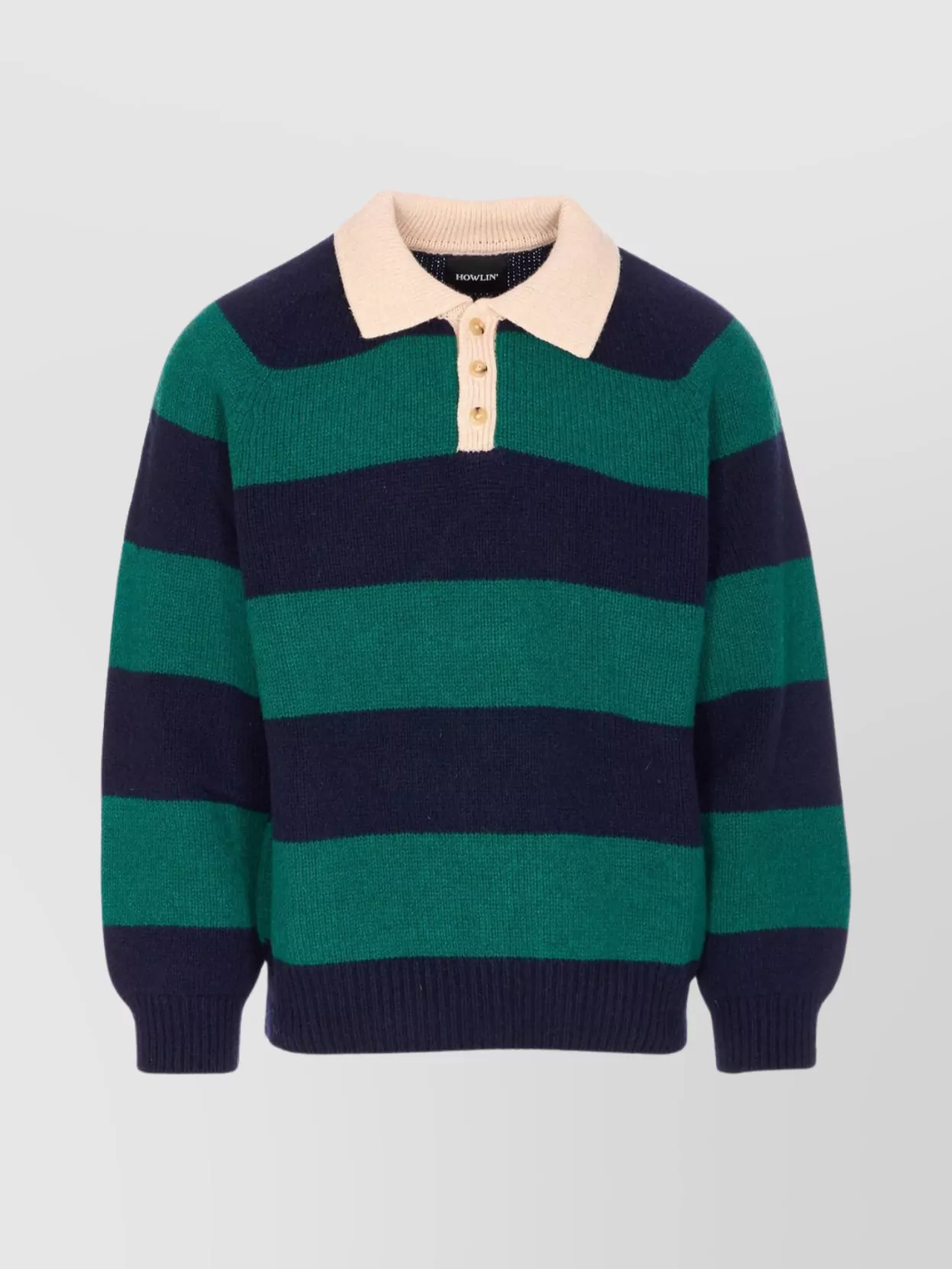 Howlin' Striped Crewneck Sweater Long Sleeves In Green