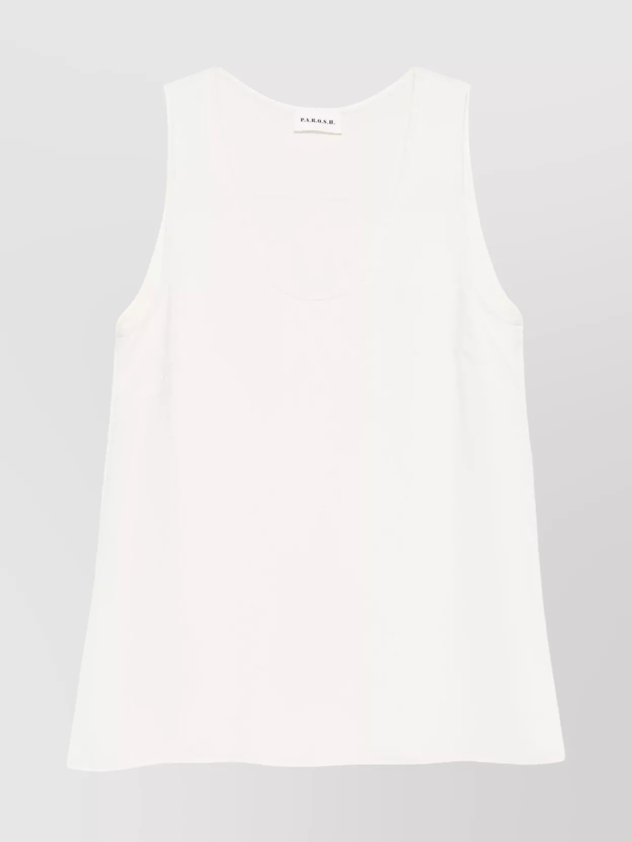 P.a.r.o.s.h Sleeveless Relaxed Fit Lightweight Scoop Neck Top In White