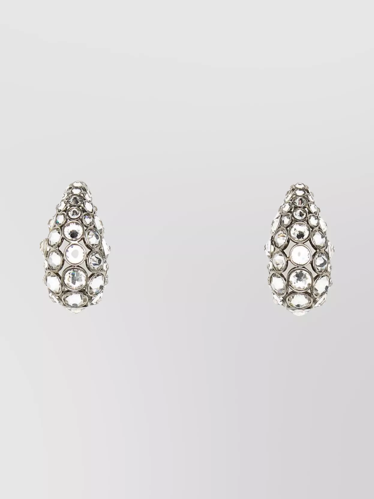 Shop Valentino Crystal-studded Metal Stud Earrings