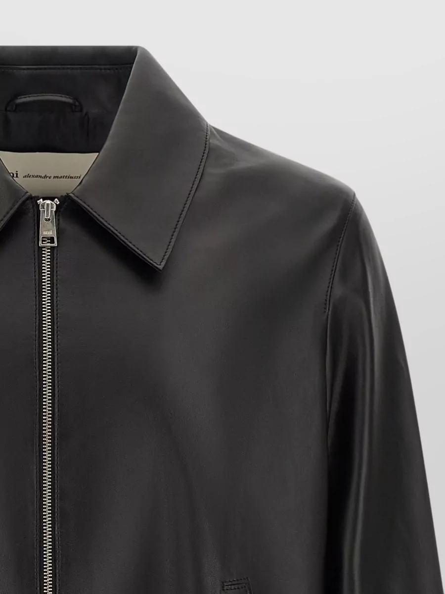 Ami Paris Lamb Leather Jacket