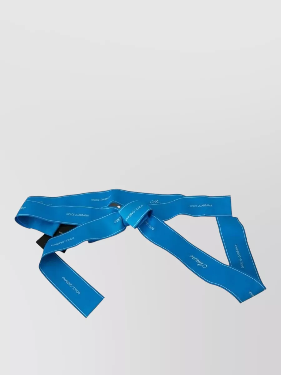 Dolce&Gabbana Silk Striped Bow Waist Belt