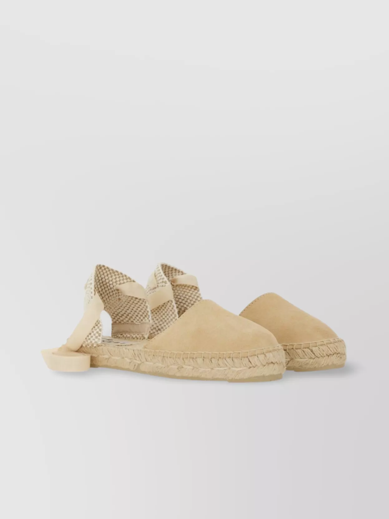 Manebi Backed Espadrille With Round Toe And Woven Detail