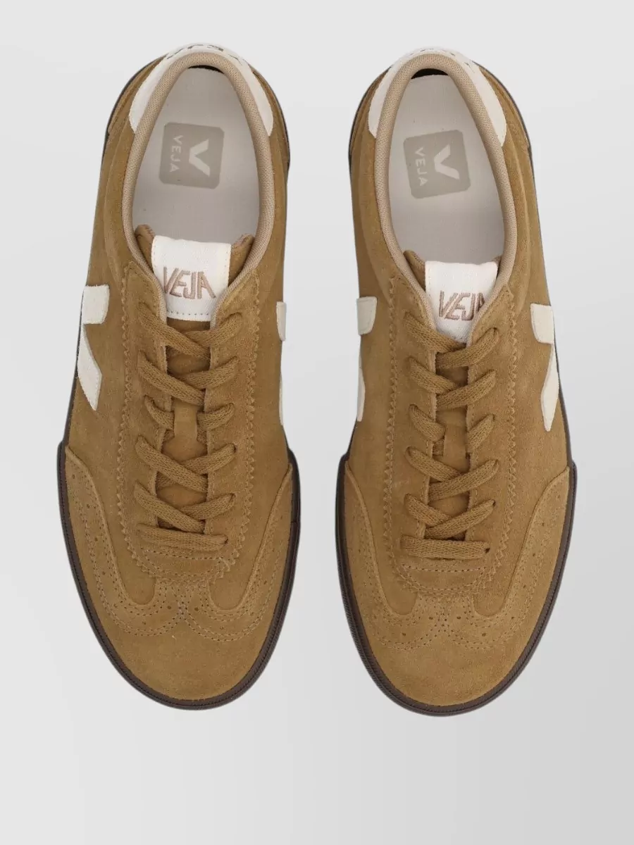Veja Suede Sneakers With Rubber Sole And Round Toe