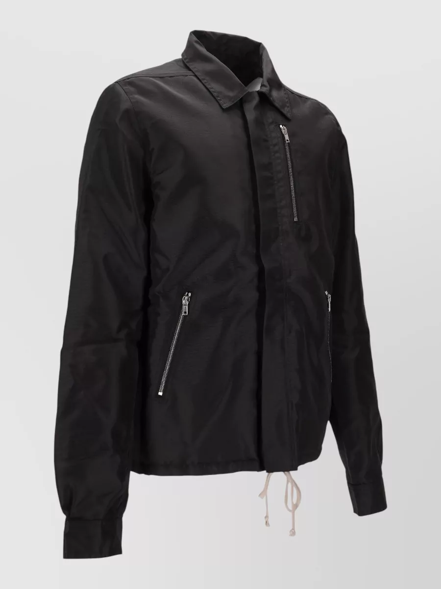Rick Owens Drkshdw Collared Zipfront Jacket Drawstring Hem