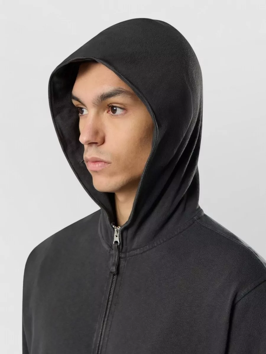 Stone Island Cotton Hooded Zip Sweatshirt