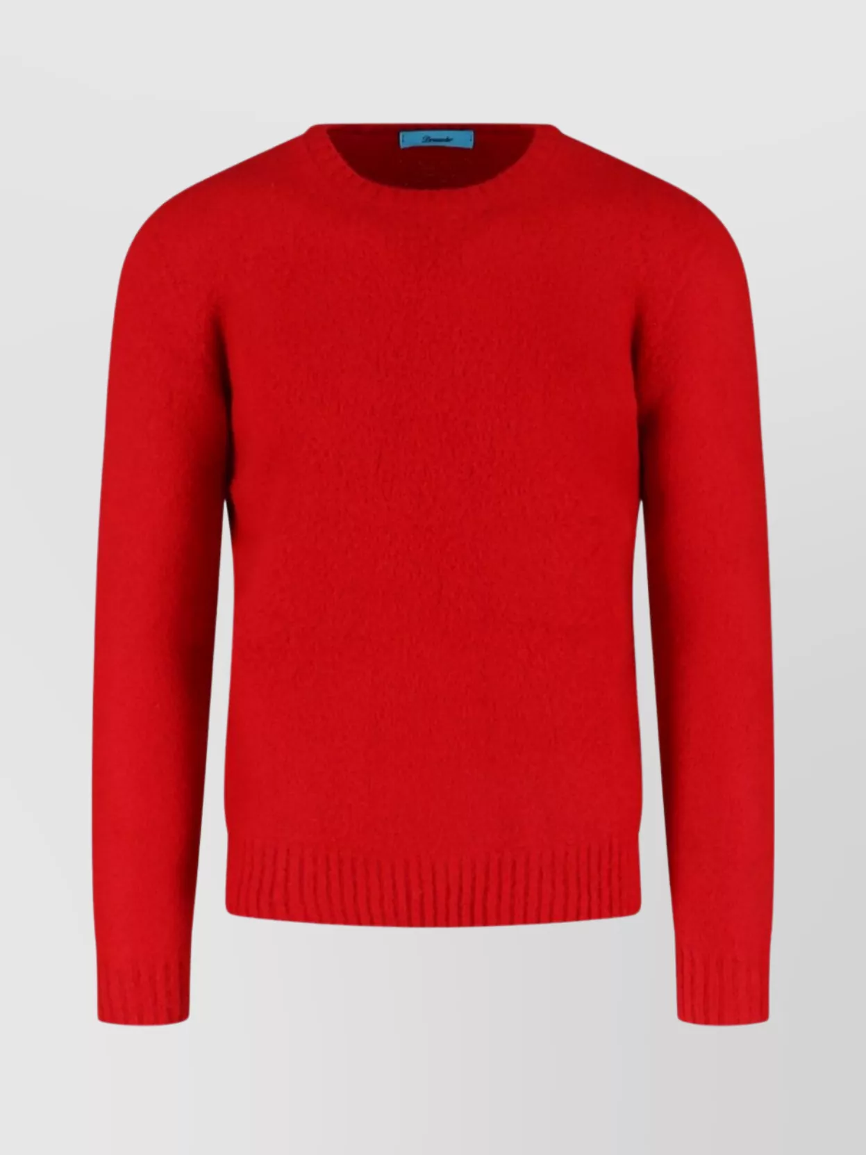Drumohr Timeless Crewneck Sweater With Ribbed Details In Red