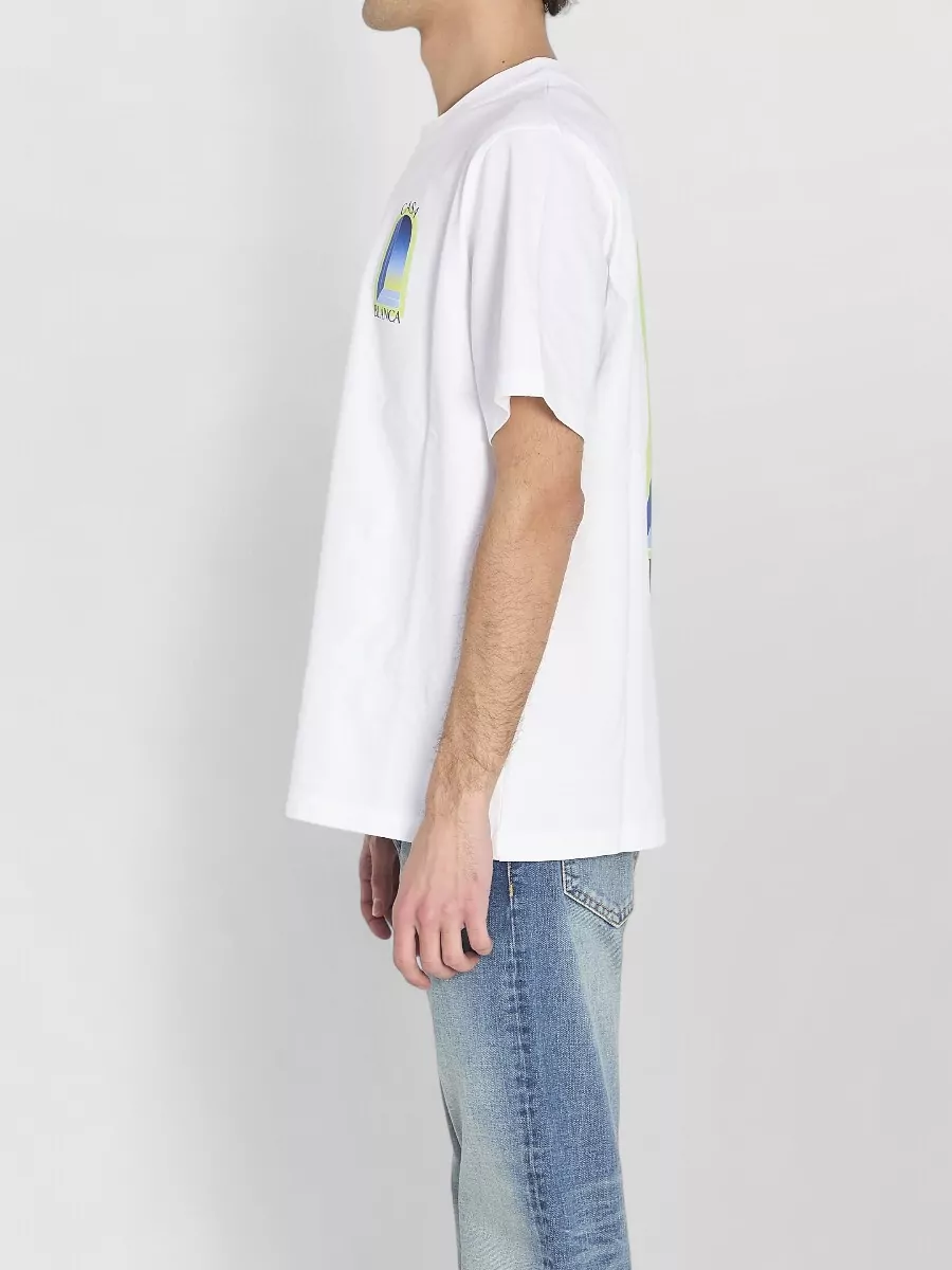 Casablanca Ribbed Oversized Arches-Print T-Shirt