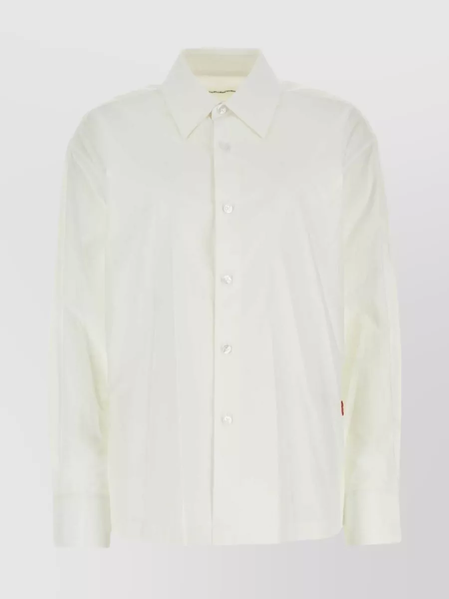 Shop Alexander Wang Buttoned Shirt With Long Sleeves And Cuff Buttons In Beige