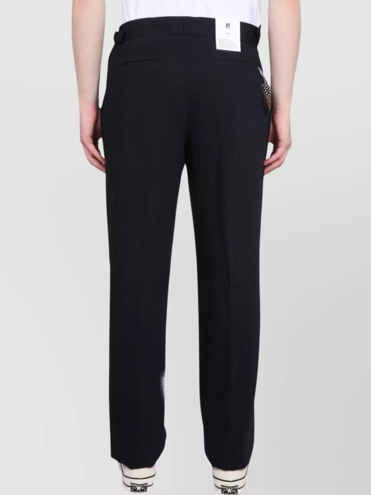 Pt Torino Pants With Belt Loops And Pockets In Black