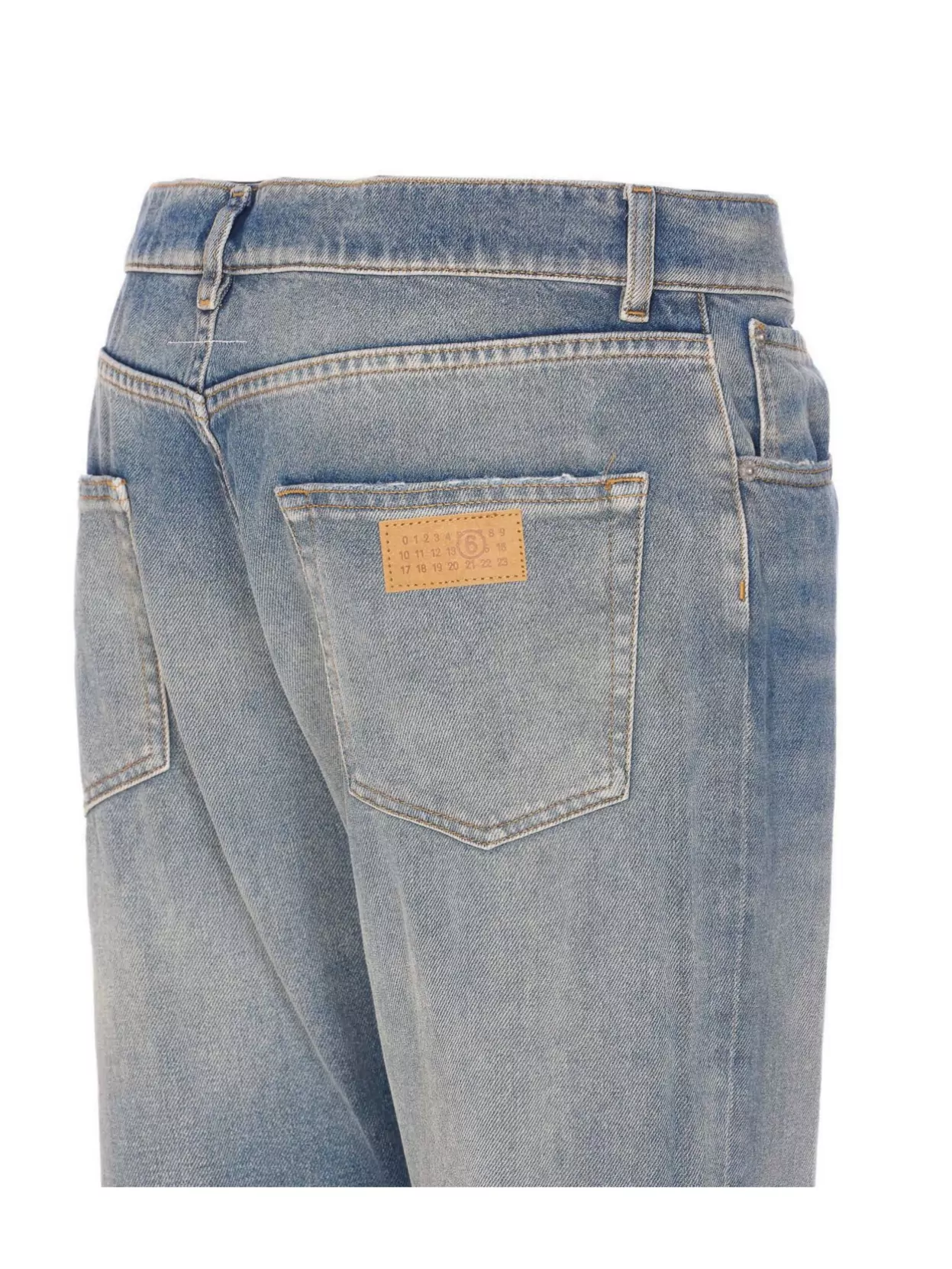 Mm6 Maison Margiela Faded Denim Jeans Five-Pocket Design