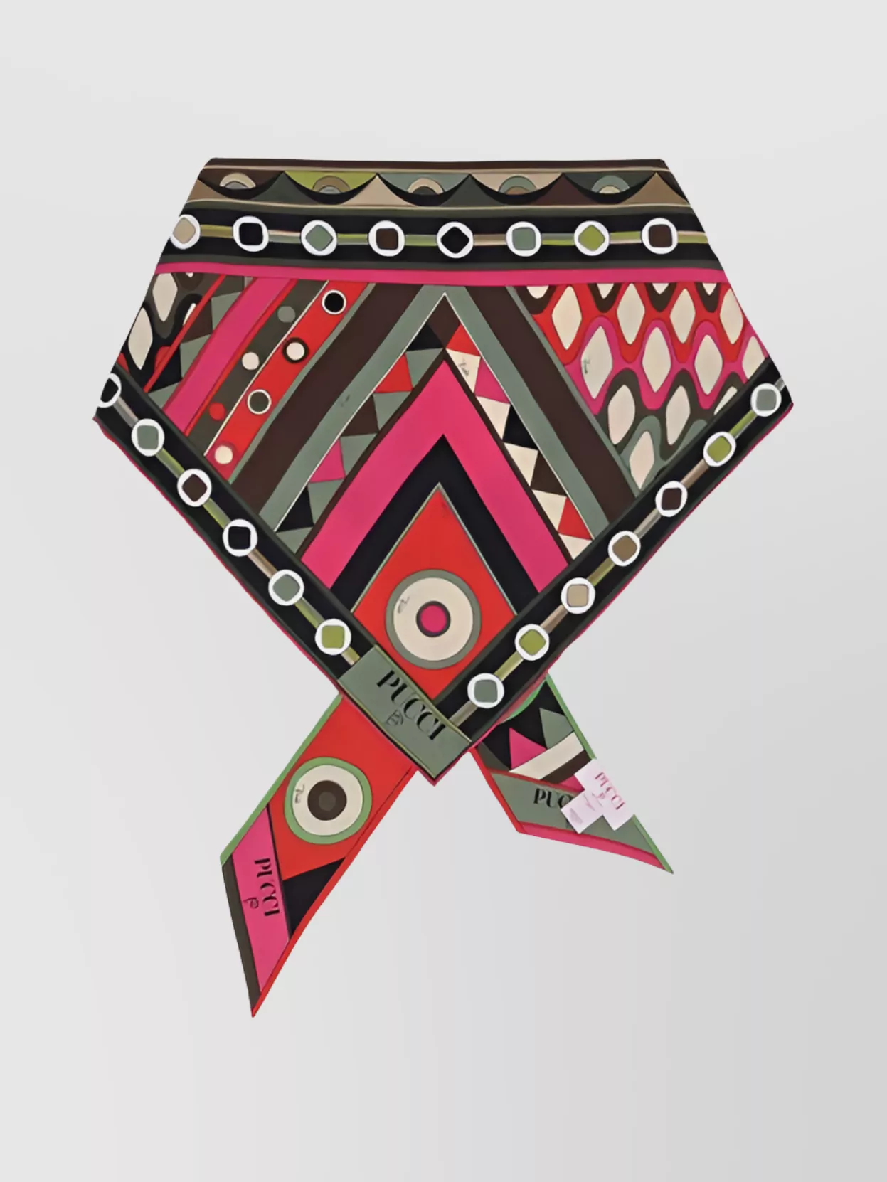 Shop Pucci Triangular Knotted Back Silk Scarf Square