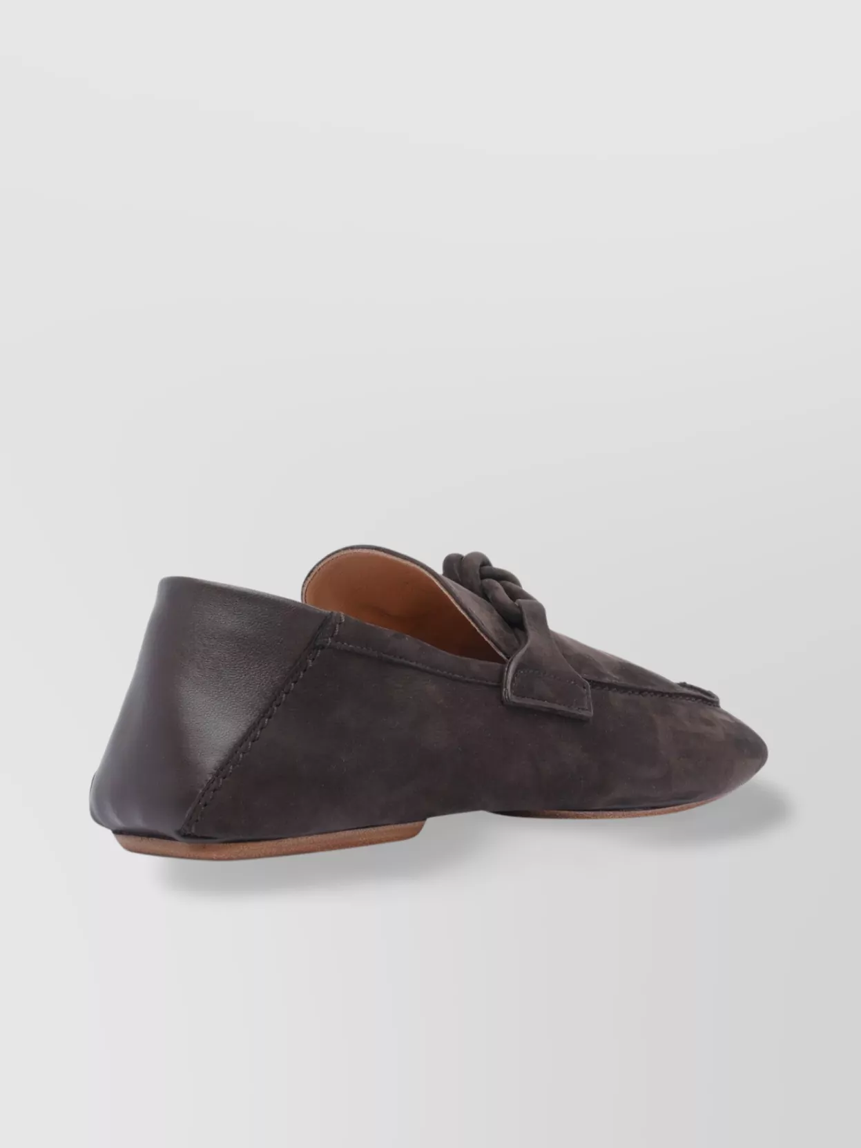 Bottega Veneta Round Toe Suede Loafers With Knot Detail