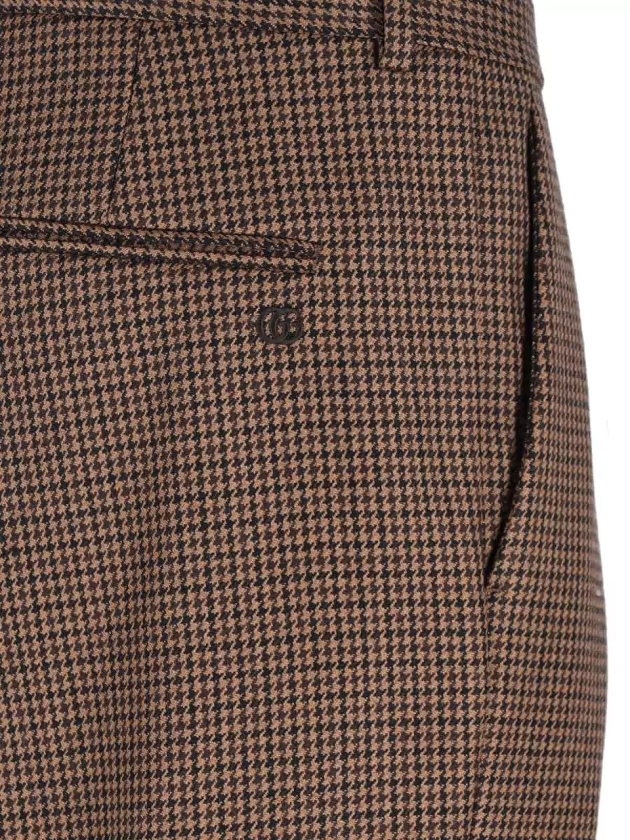 Gucci Tailored Trousers Houndstooth Pattern Belt Loops