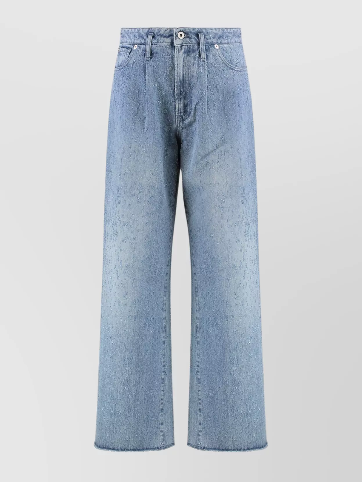 Halfboy Wide-leg Distressed Denim Trousers With Belt Loops