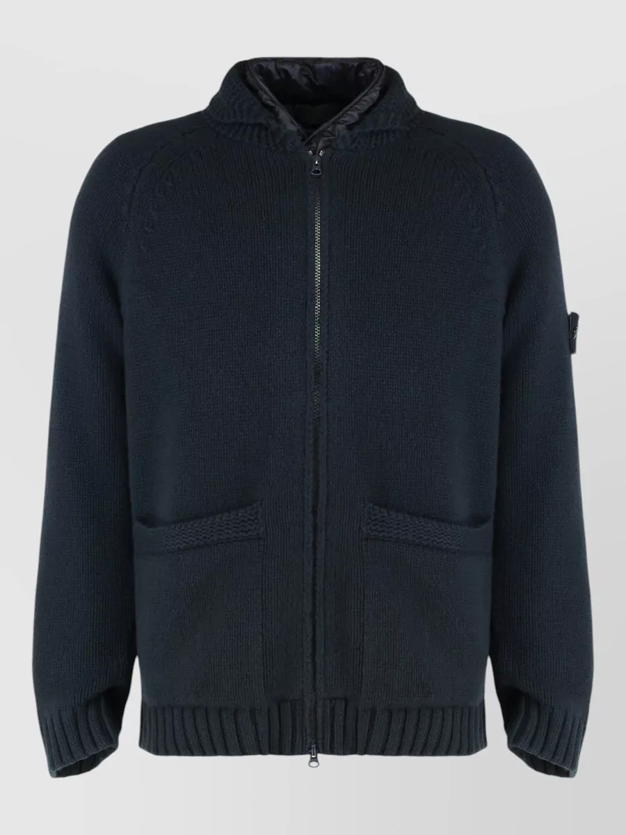 Stone Island Cashmere Ribbed Zip Jacket