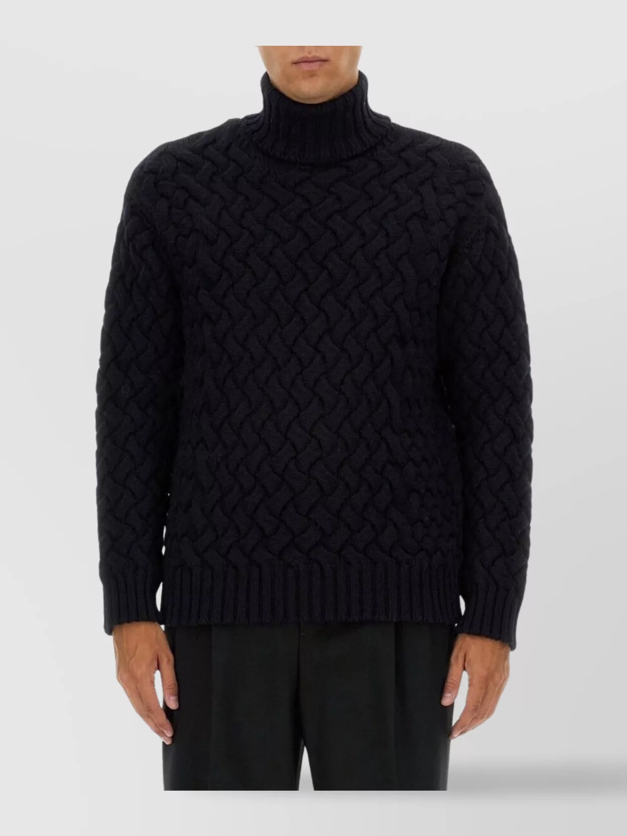 Dries Van Noten Cable Knit Turtleneck Sweater For Everyday Wear