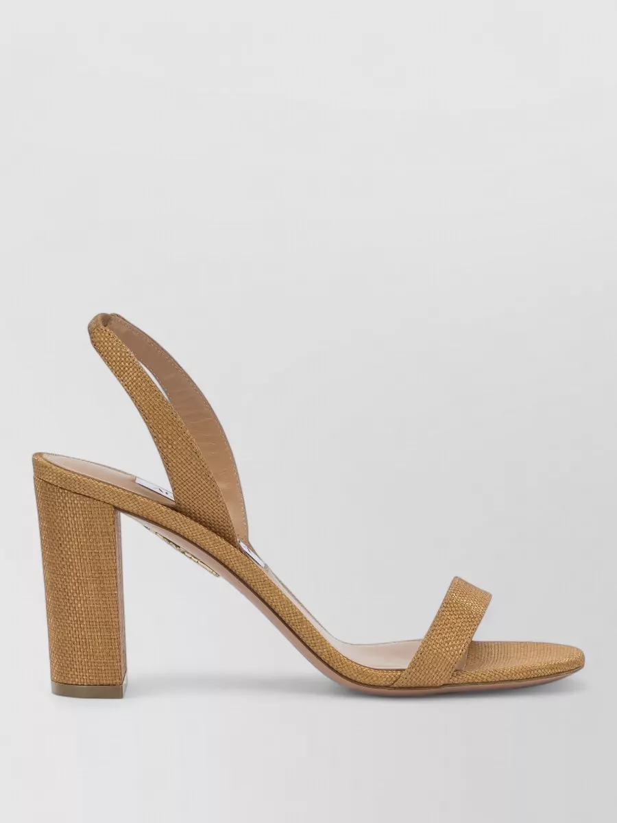 Aquazzura Leather Block Heel Sandals