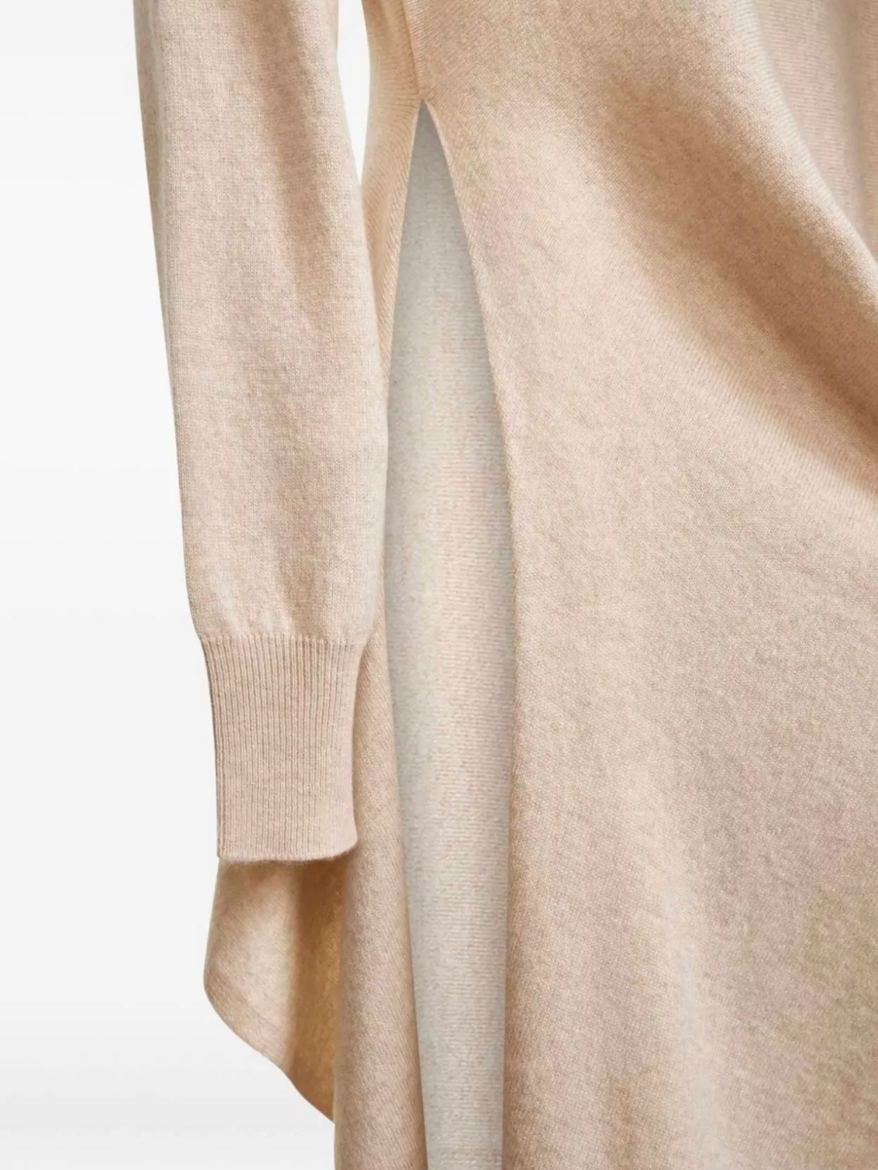 Uma Wang Asymmetric Hem Cashmere Sweater With Long Sleeves In Neutral