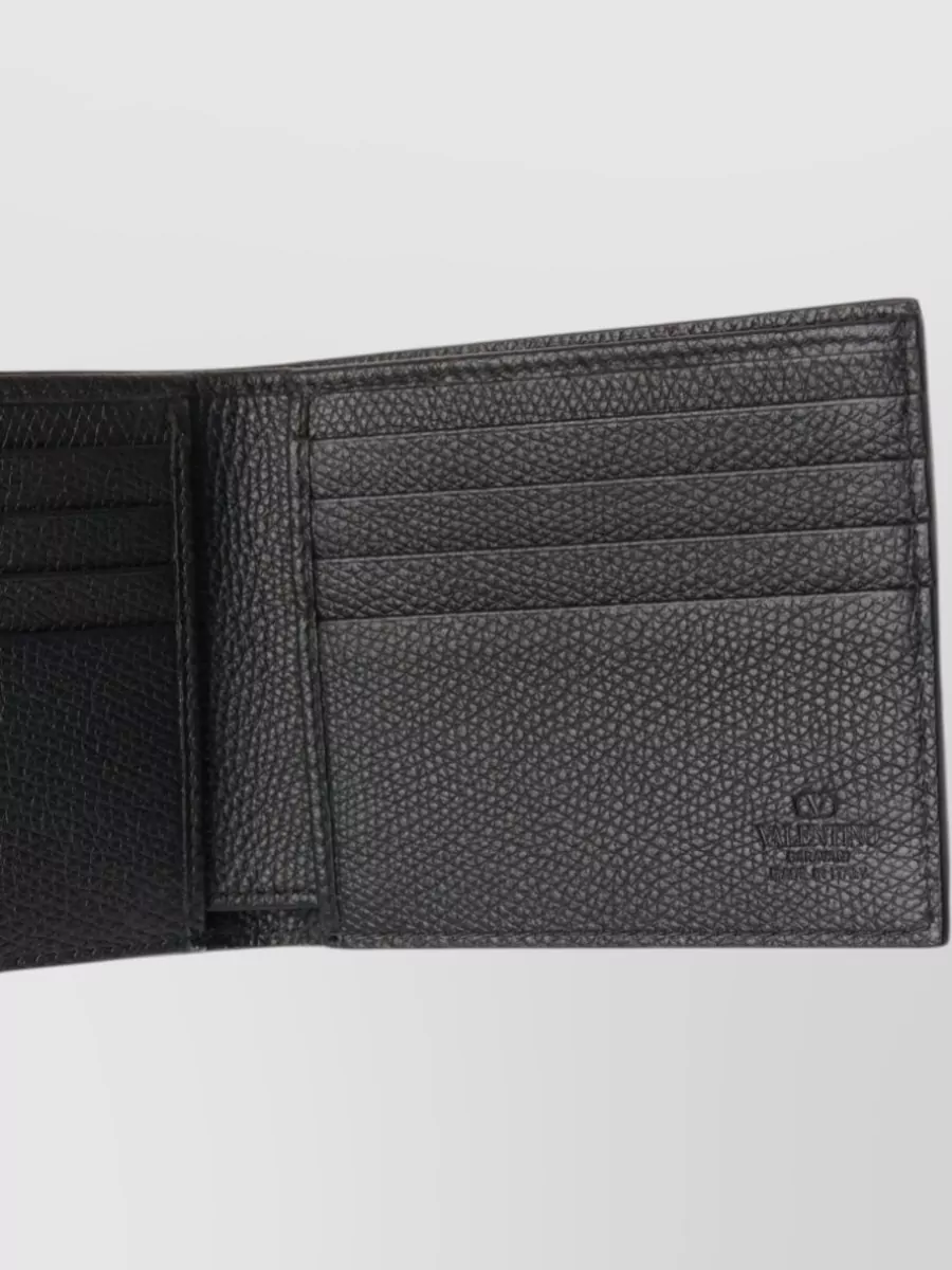 Valentino Garavani Grainy Leather Bi-Fold Wallet
