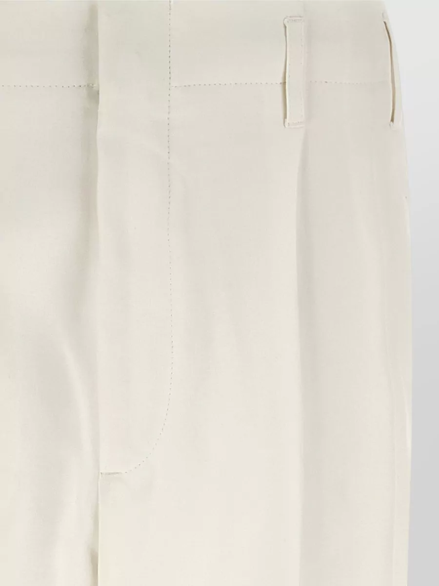 Brunello Cucinelli Cotton High-Rise Tapered Pleated Tailored Trousers