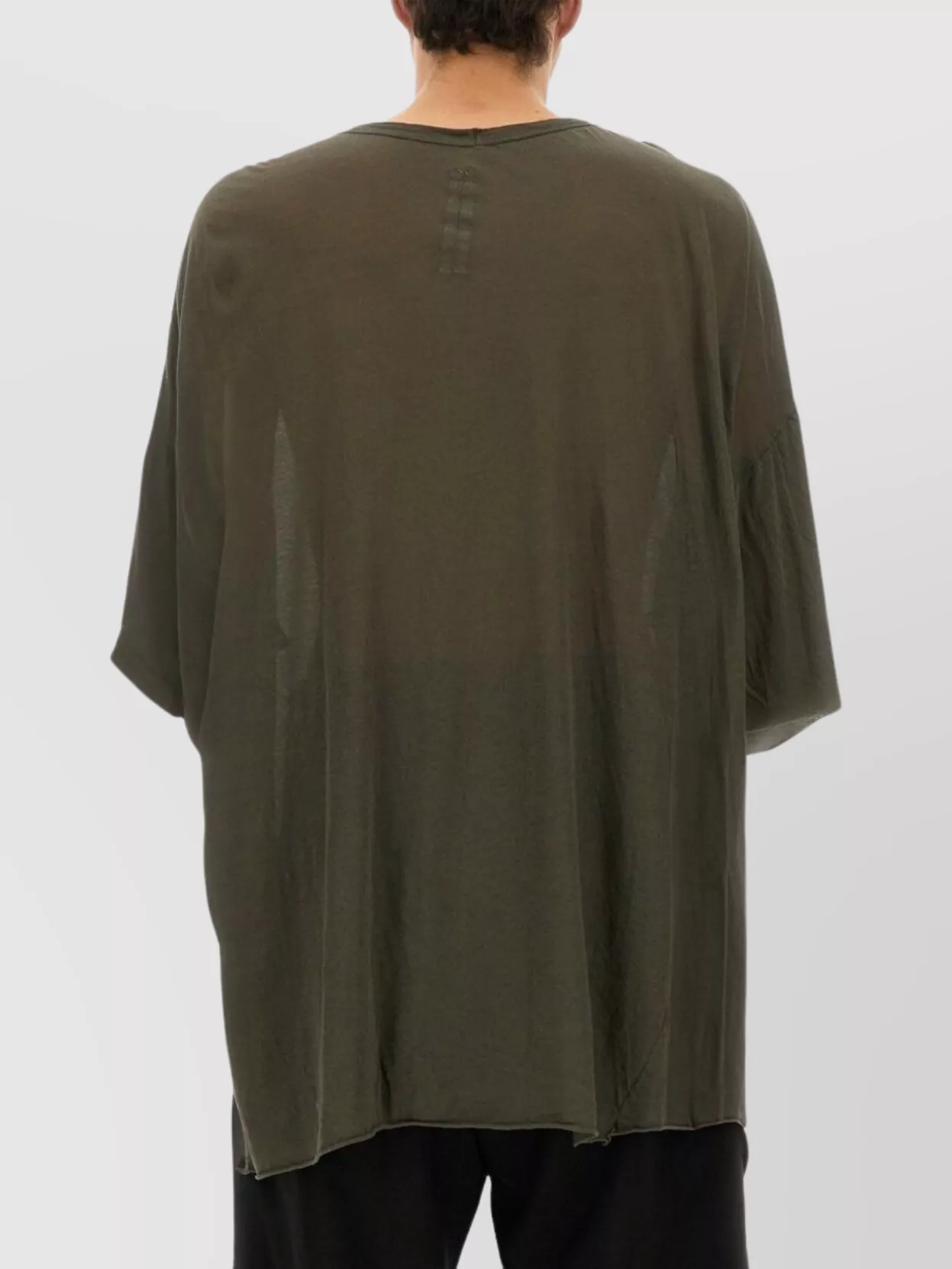 Rick Owens Tommy Oversized Sheer Round Neck T-Shirt