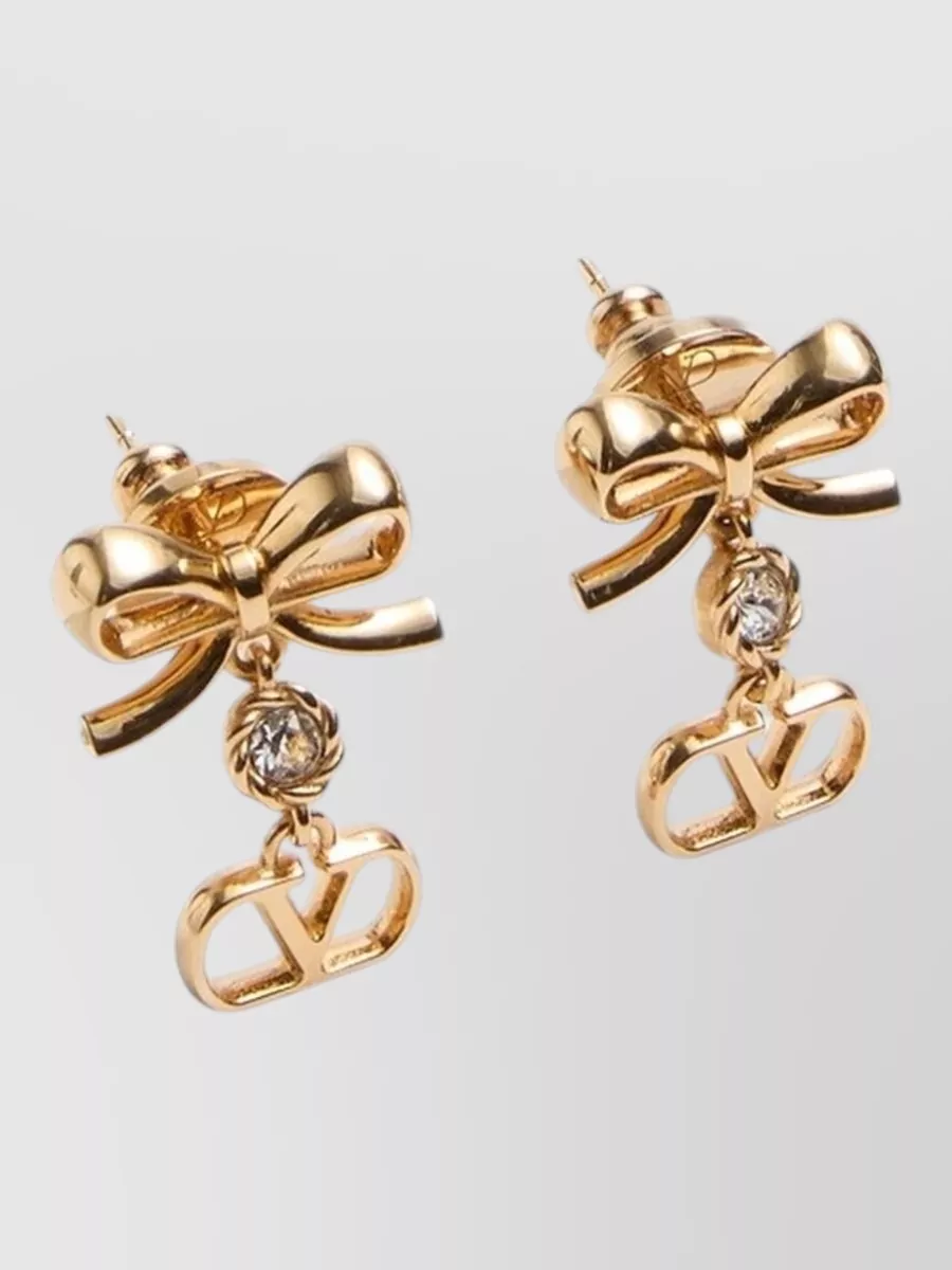 Valentino Garavani Crystal-Embellished Bow Stud Earrings