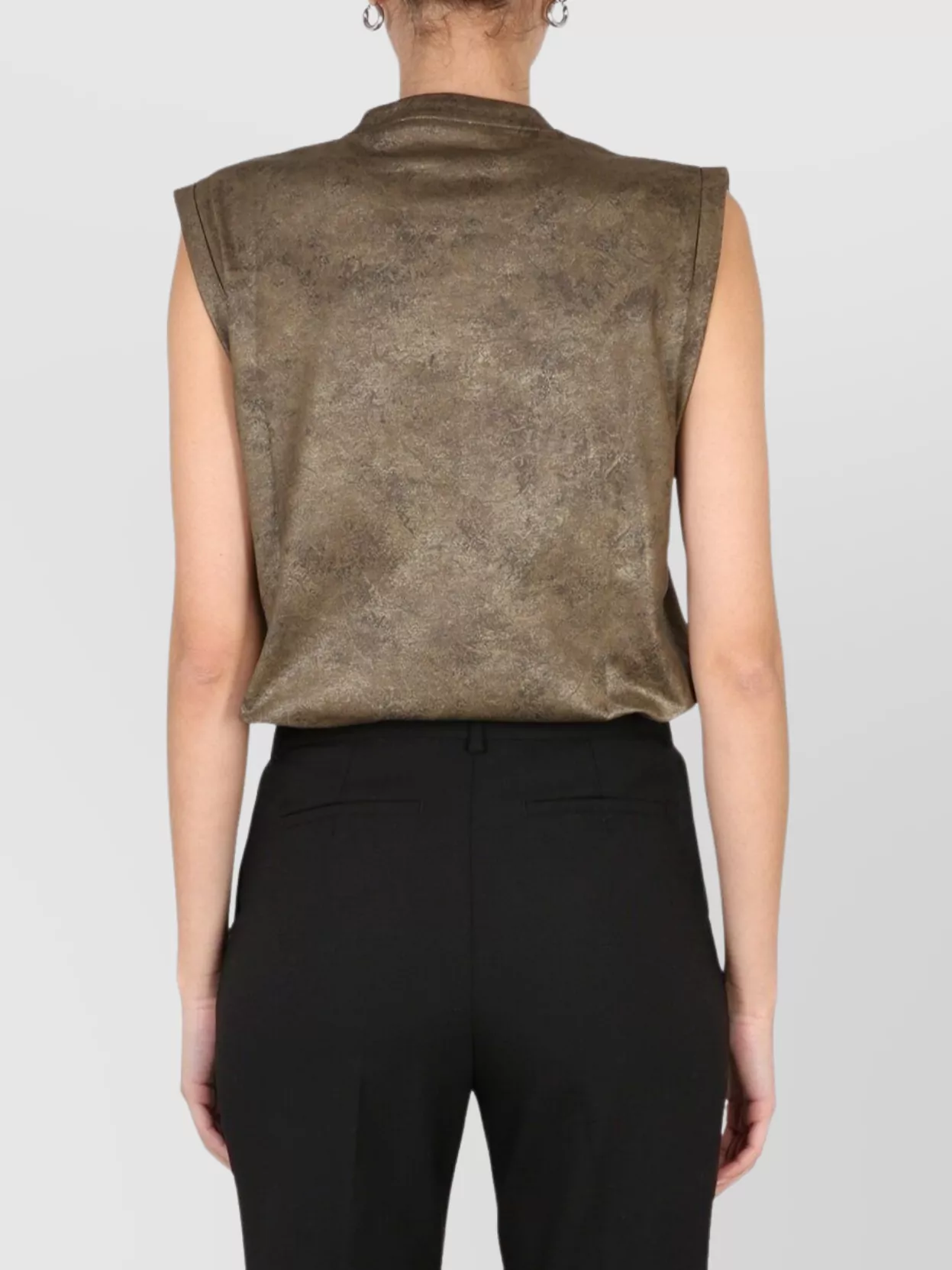 Balmain Metallic Logo T-Shirt Shoulder Buttons